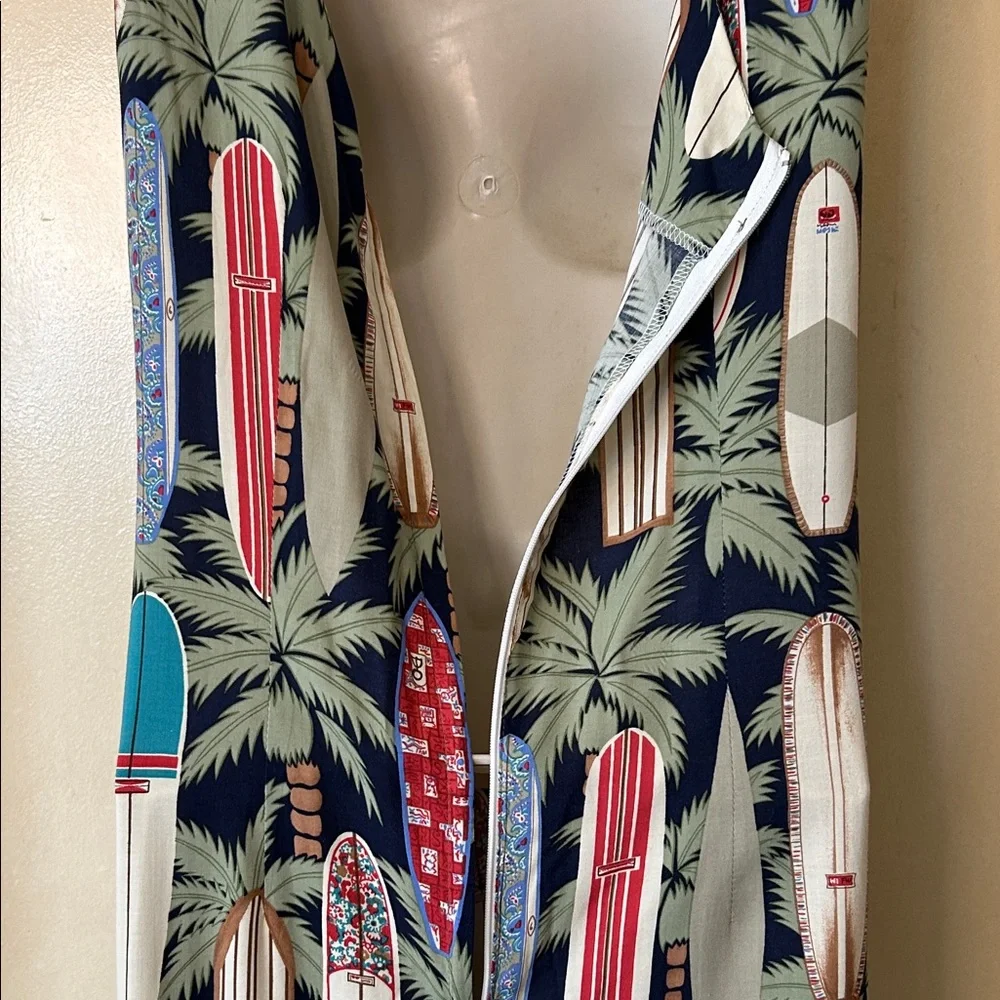 reyn spooner Navy Tropical Surfboard Print Mini Dress size L - Picture 10 of 11